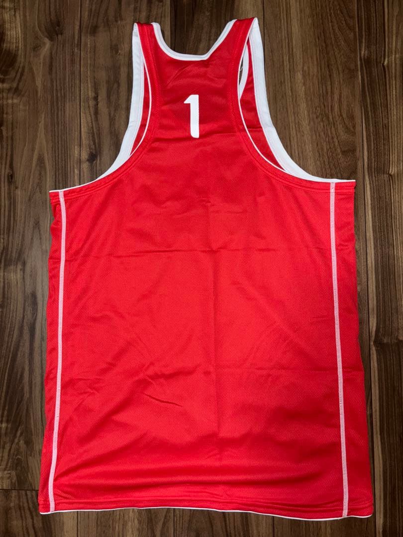 ビーチバレー　タンクトップ ユニフォーム　赤　セット　ロゴ（霧島酒造）