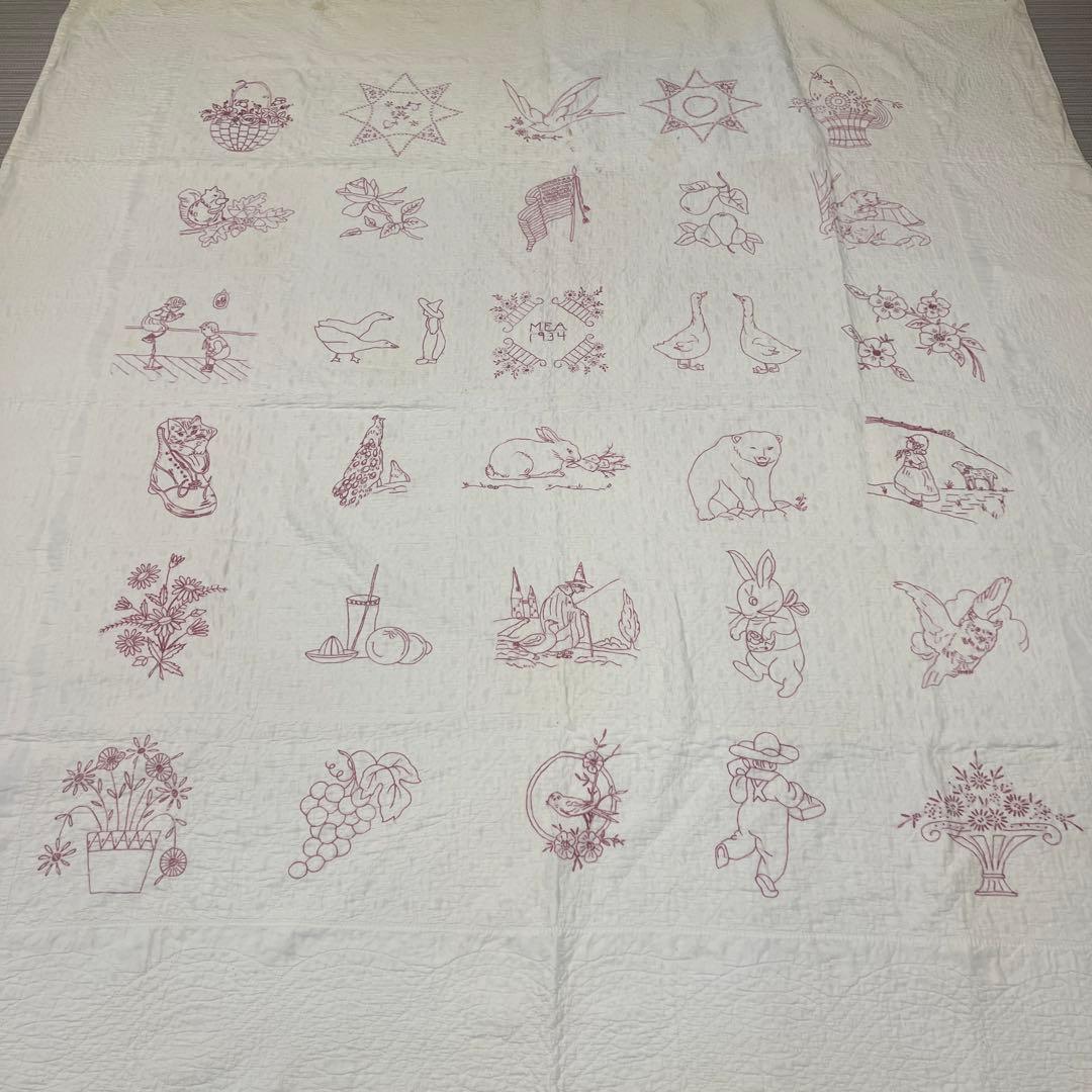 アンティークキルト✴︎刺繍キルト