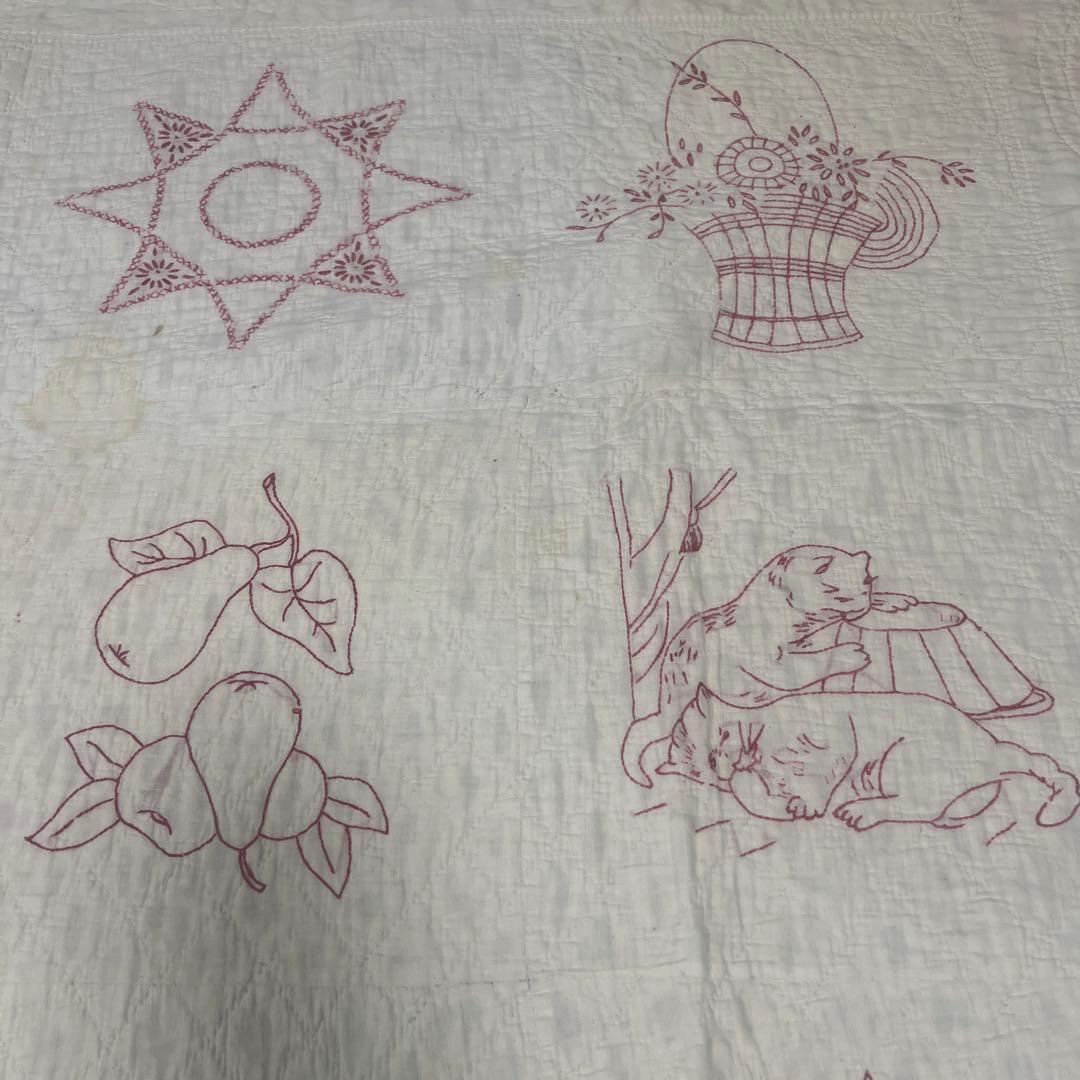 アンティークキルト✴︎刺繍キルト