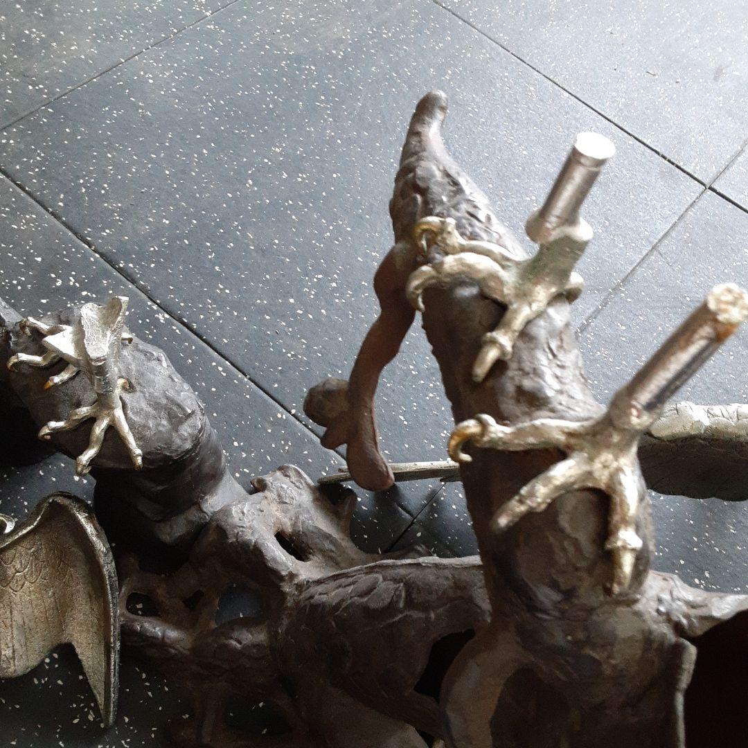 希少珍品　大きな鷲の銅製品置物　金シルバー