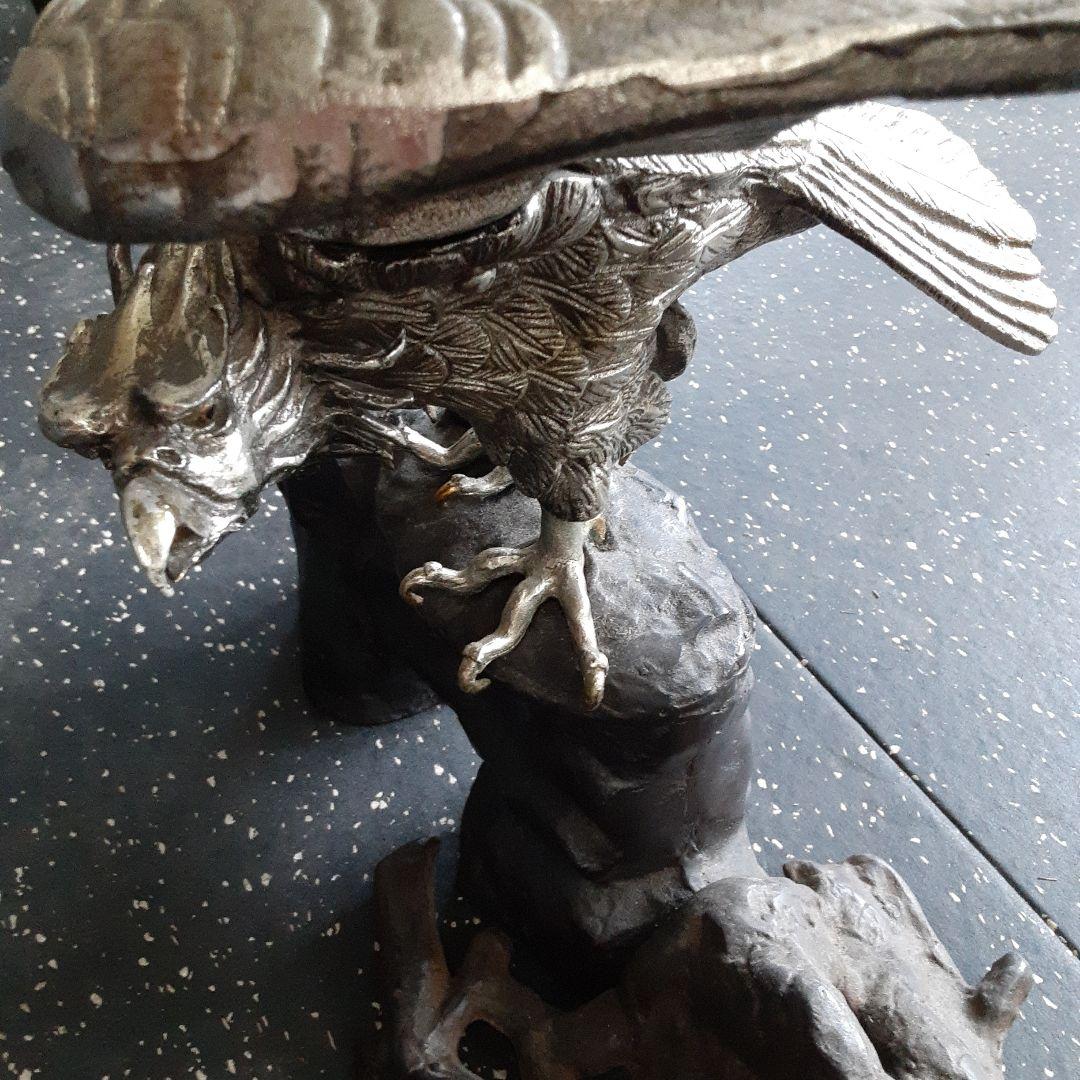 希少珍品　大きな鷲の銅製品置物　金シルバー