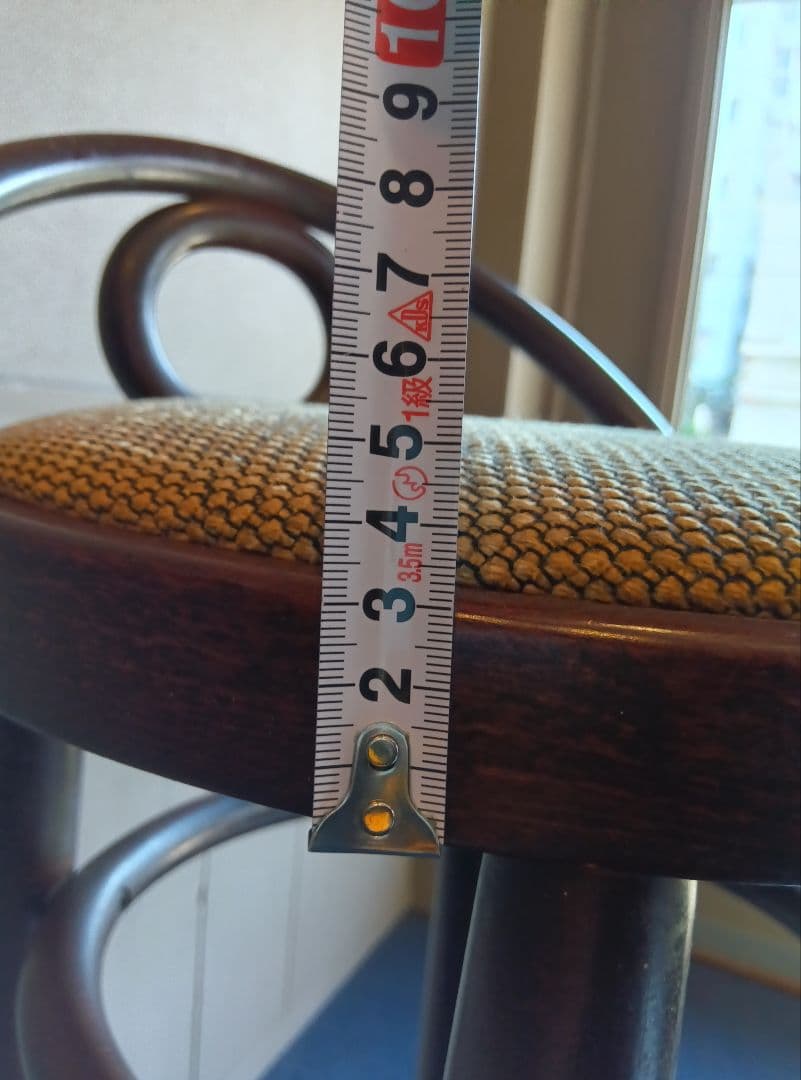 木製バースツール 背もたれ付き 全長約86cm ヴィンテージ