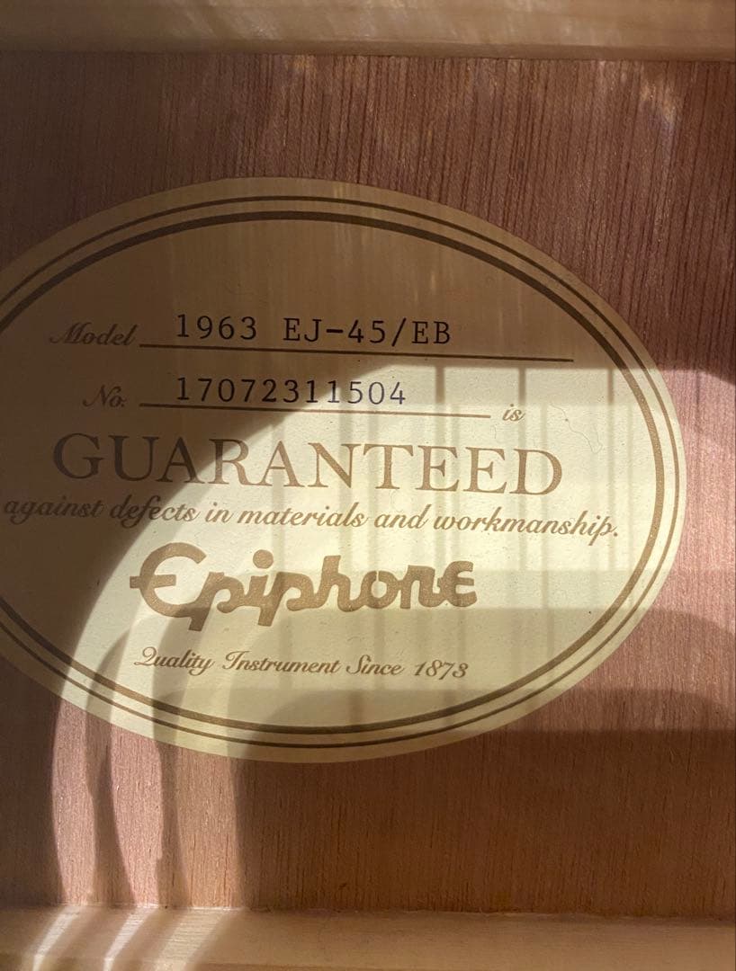 純正ハードケース付　Epiphone EJ-45 EB 1963