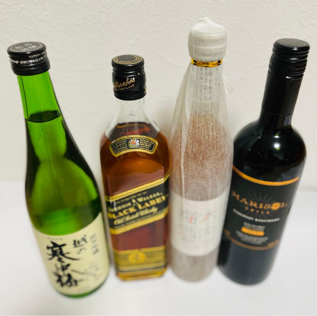 ジョニーウォーカースコッチ、MARISOL 赤ワイン、 新潟越の寒中梅、木内梅酒