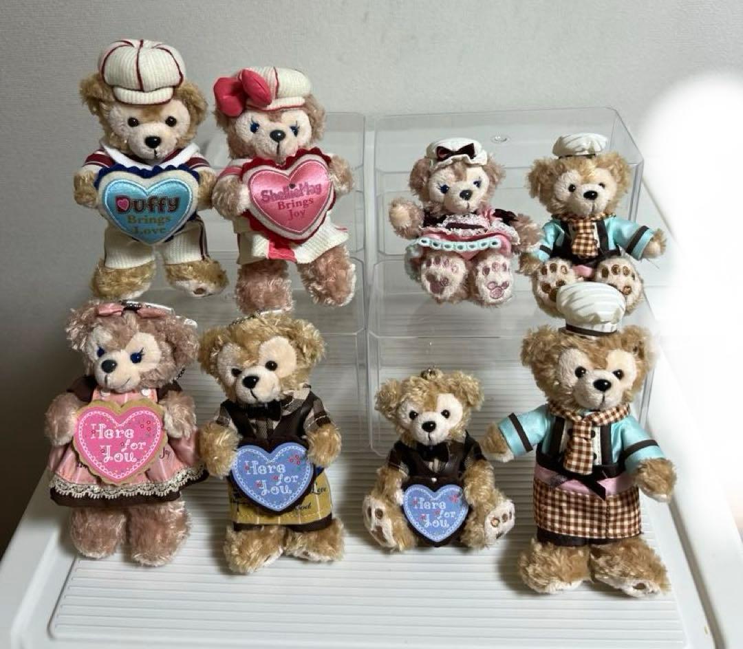 ディズニー、ダッフィー、シェリーメイぬいぐるみバッチ（バレンタイン）