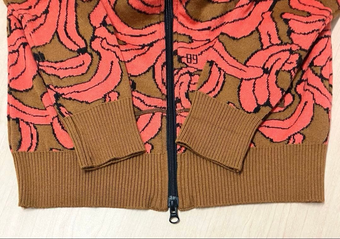 値下げ パーリーゲイツ オレンジ M 総柄 バナナ柄 フード付きフーディ