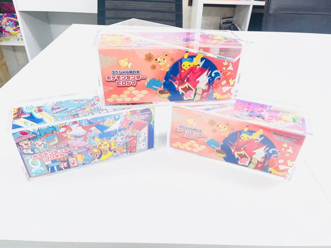 ポケモンカードBOX用アクリル保護ケーストウホク ヒロシマ フクオカ 厚手 3個