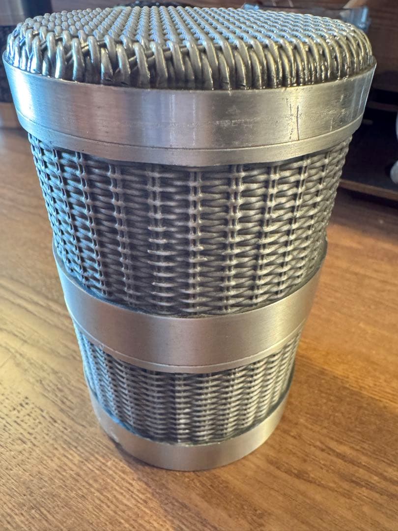 純錫製メッシュ茶道具　二段あり