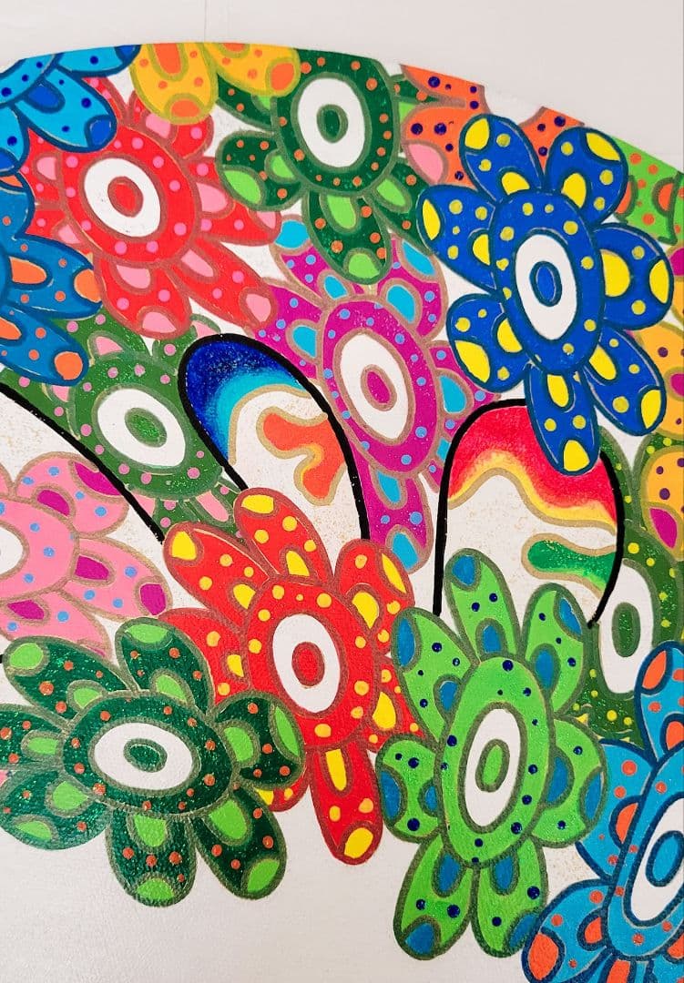 ★鈴木哲也★丸50(500×500mm)アクリル原画1点物★送料無料#142