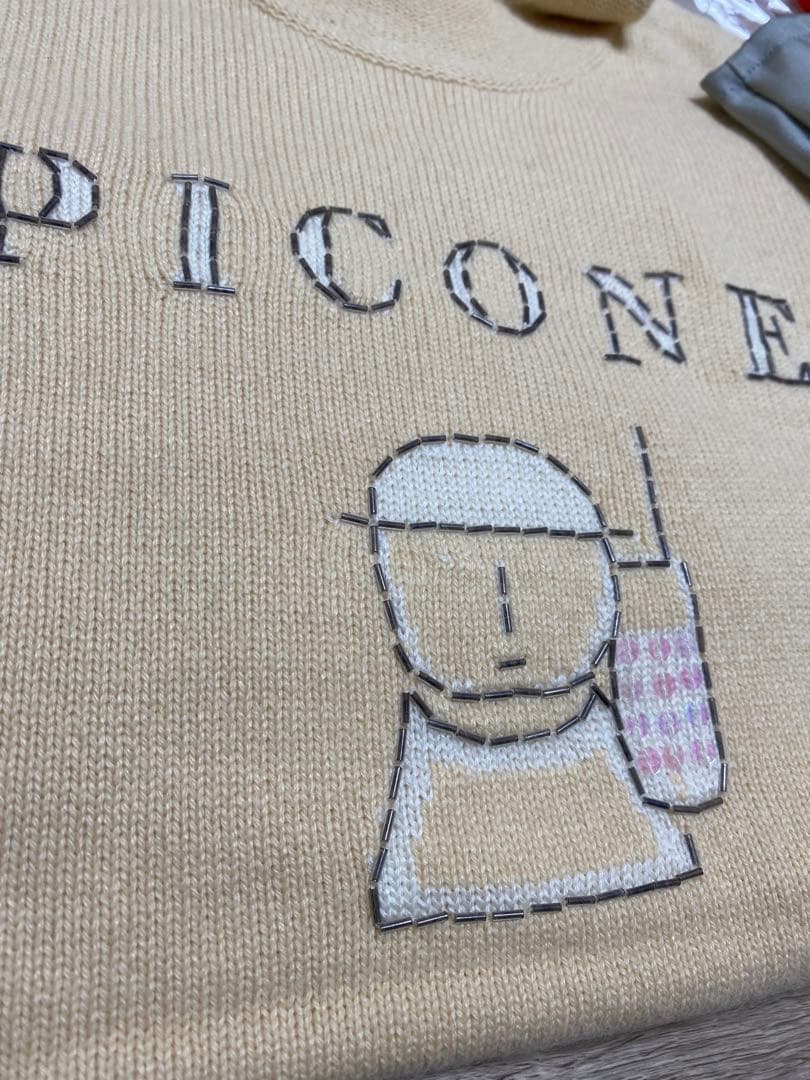 新品 PICONE ビーズ刺繍デザイン ハイネックセーター 38