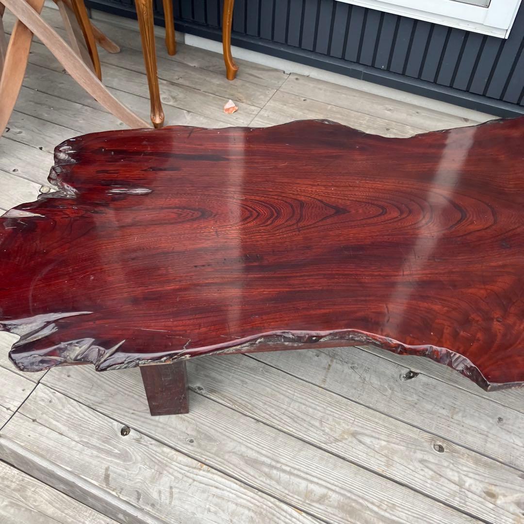 昭和レトロ 銘木 一枚板 横長 大型座卓 センターテーブル 古家具 古民家