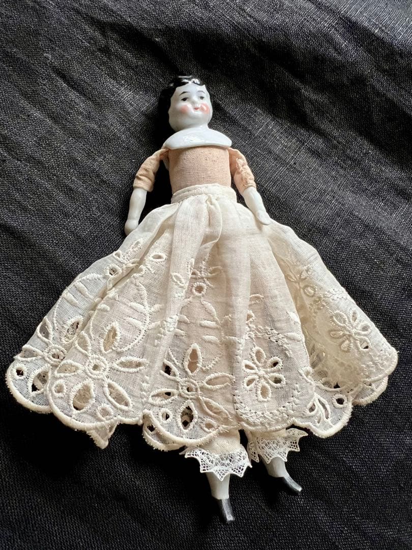 アンティーク　チャイナヘッドドール　タブリエ　16センチ　アナベルおまけ