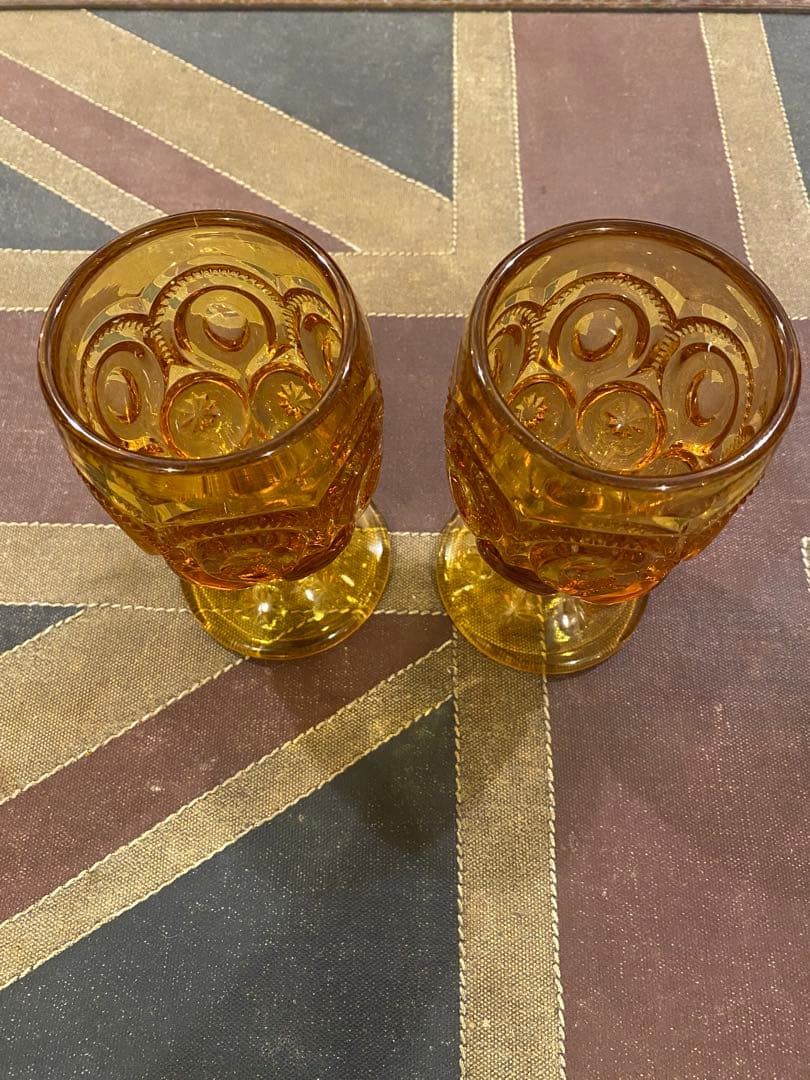 バーベキュー・調理用品 Vintage Amber Moon and Stars Goblets