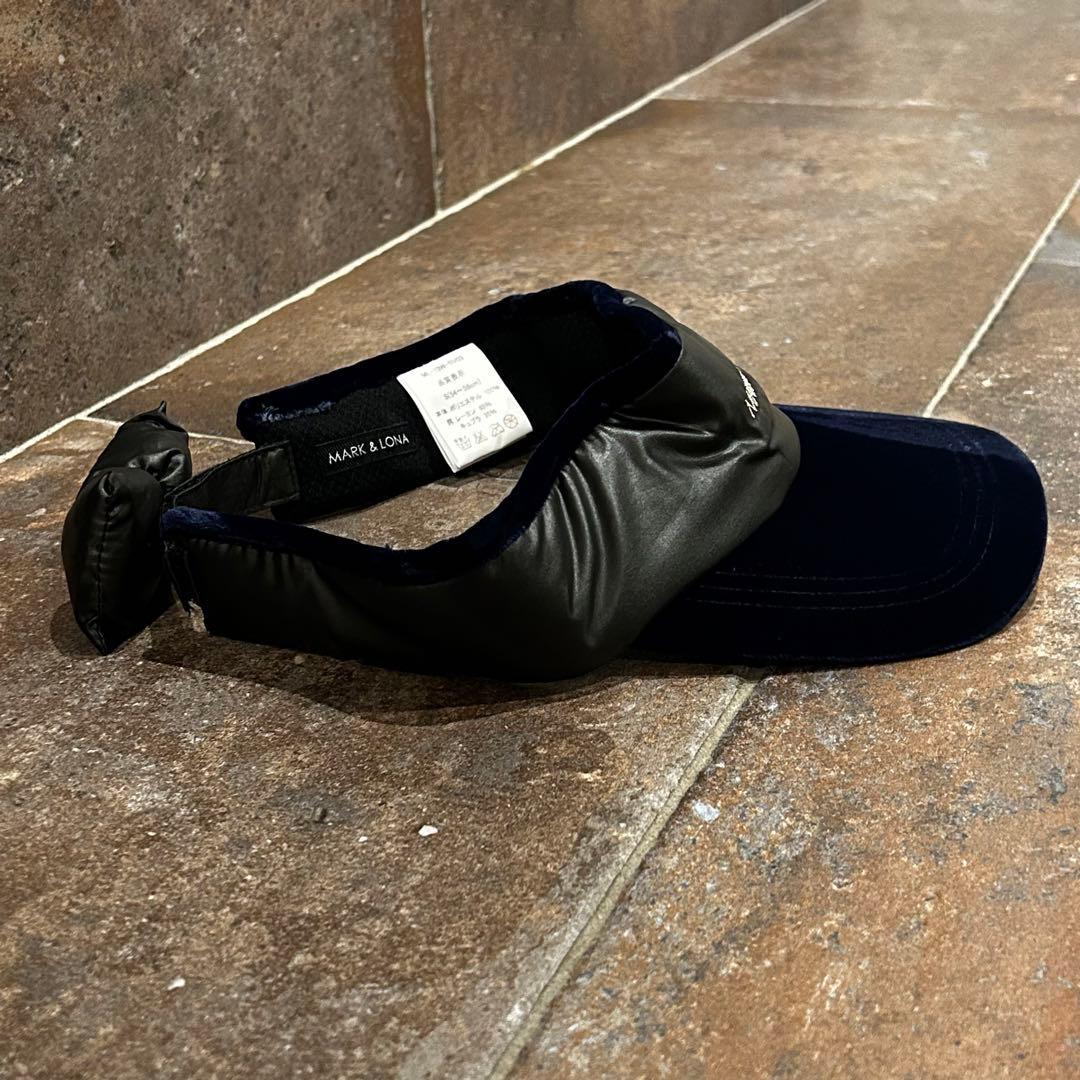 MARK&LONA サンバイザー リボン　スカル　ロゴ　レディース　ゴルフ