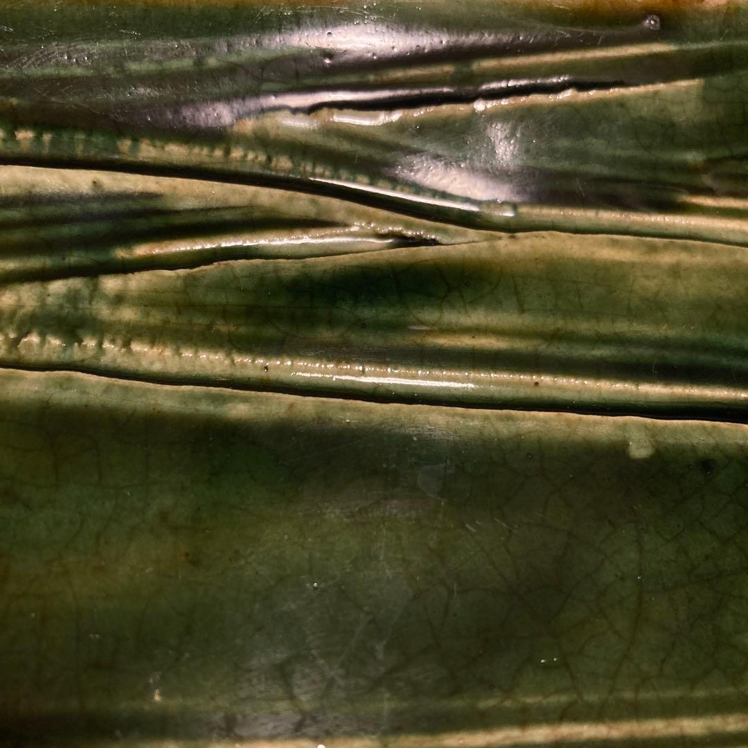 作家モノ 橋口信弘　織部 角皿 2枚組 銘々皿 釉だまり モダン 懐石