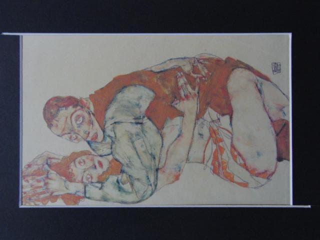 エゴン・シーレ、【愛の行為】、希少な画集画、状態良好