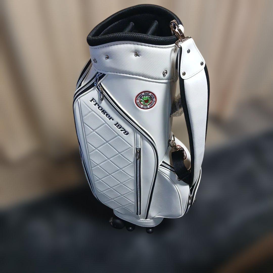 Froger 1979 ホワイトゴルフバッグ(キャリー付)