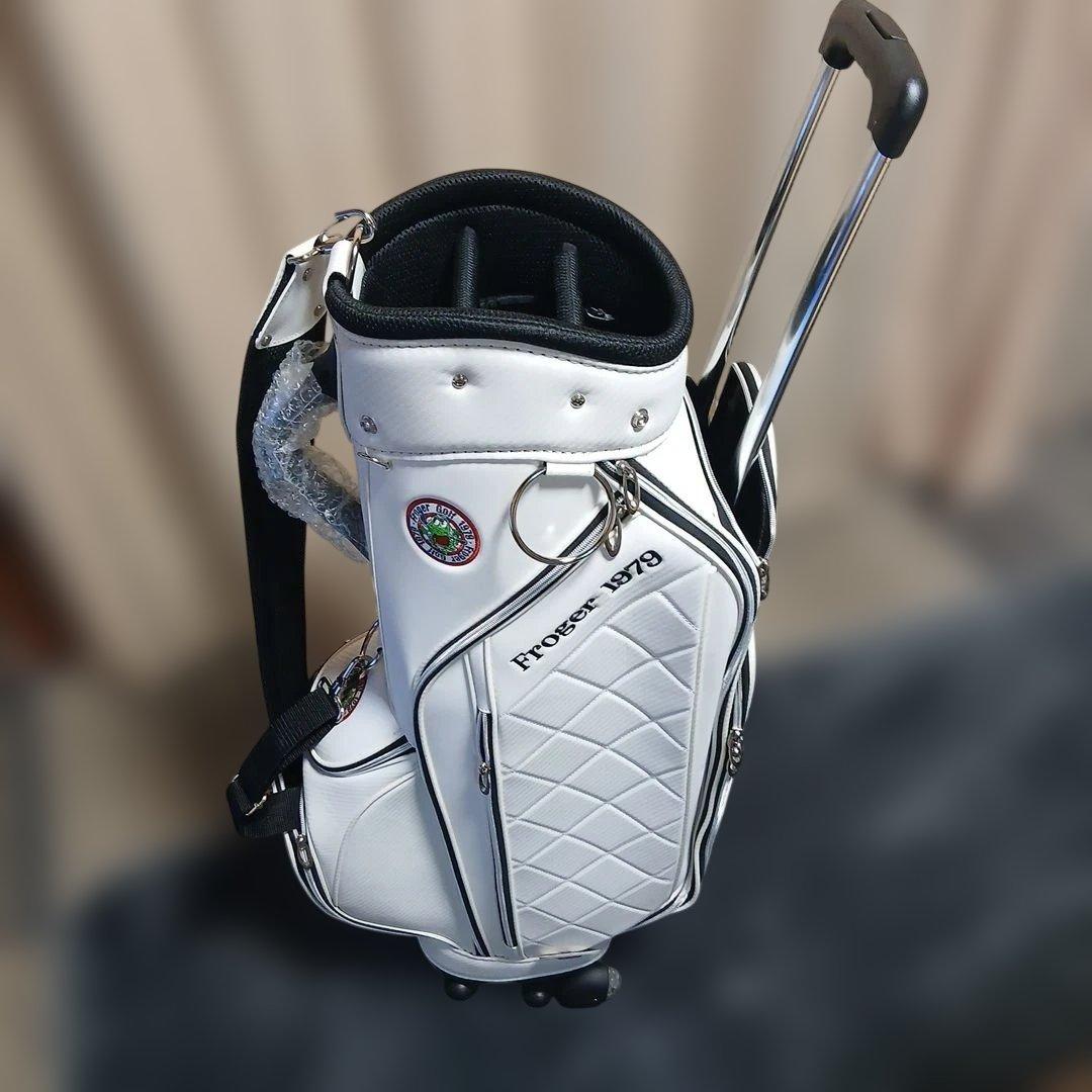 Froger 1979 ホワイトゴルフバッグ(キャリー付)