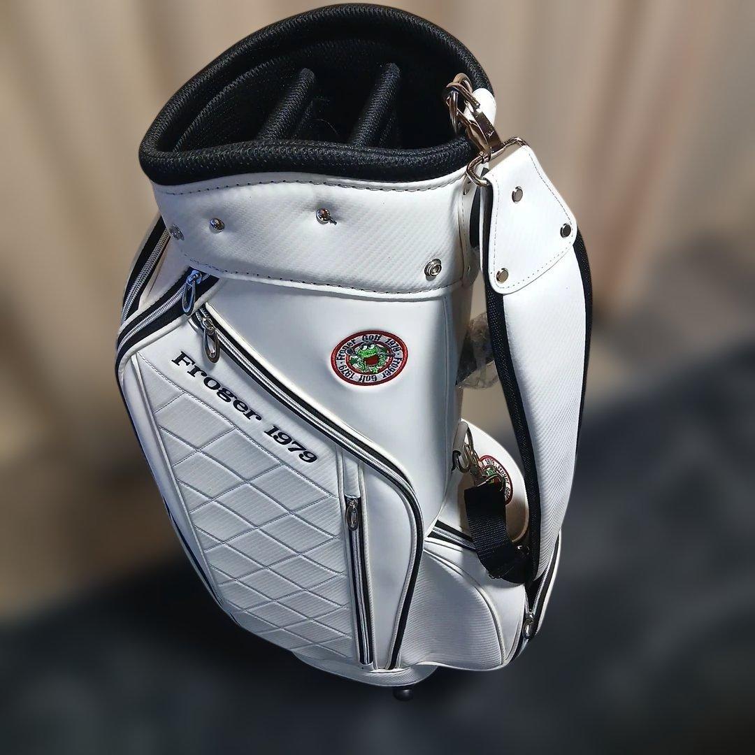 Froger 1979 ホワイトゴルフバッグ(キャリー付)