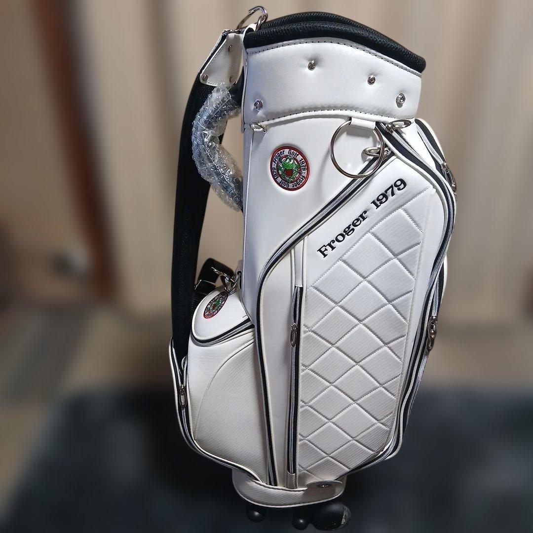 Froger 1979 ホワイトゴルフバッグ(キャリー付)