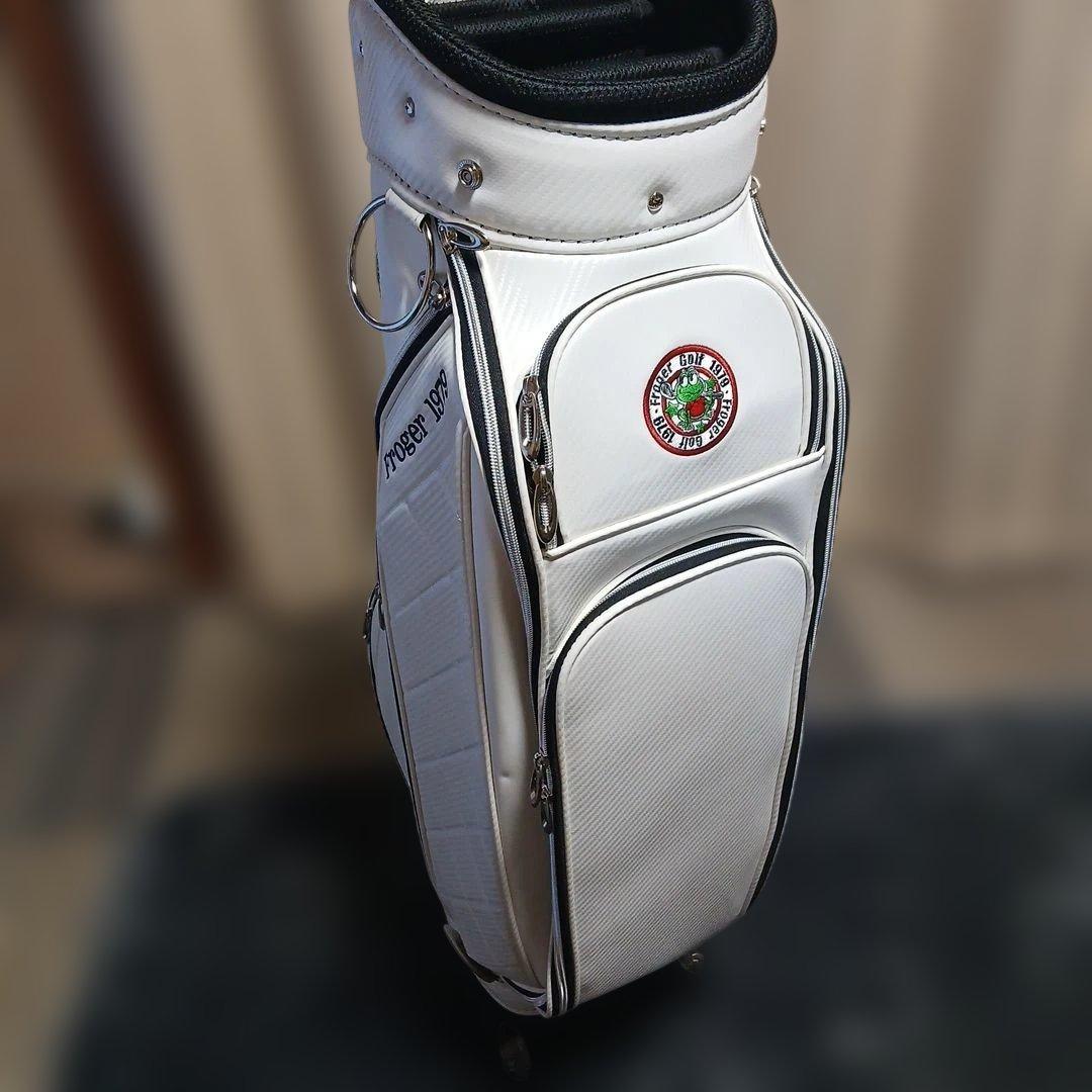 Froger 1979 ホワイトゴルフバッグ(キャリー付)
