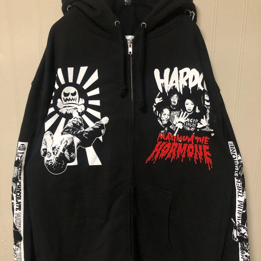 マキシマム ザ ホルモン × ハードコアチョコレート ヘドバン大虐殺 パーカー
