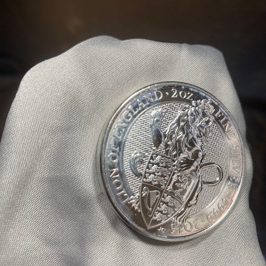 S4 純銀貨 2オンス クイーンズビースト　2016 ライオン・イングランド