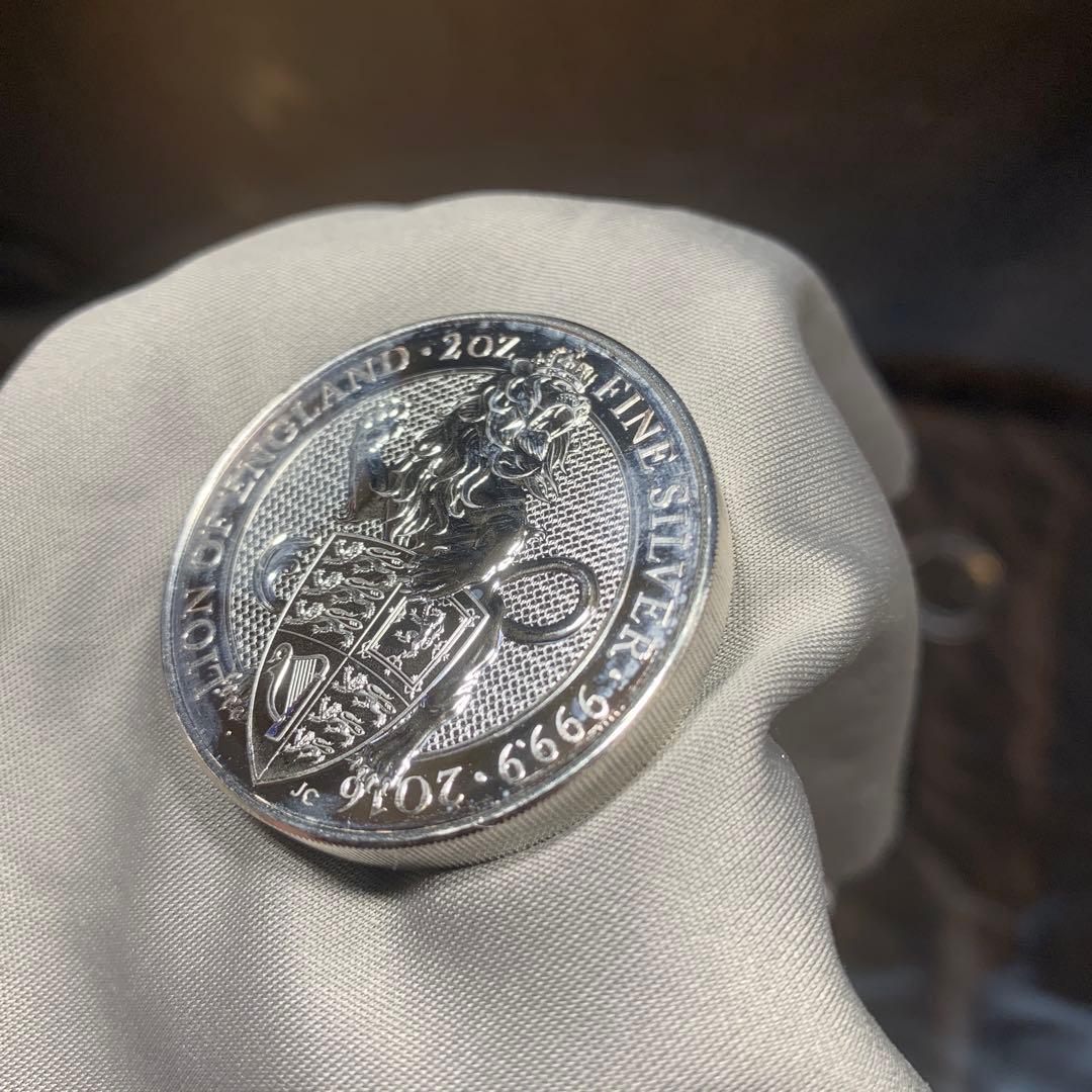 S4 純銀貨 2オンス クイーンズビースト　2016 ライオン・イングランド