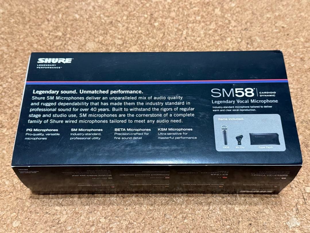 SHURE SM58 ダイナミックマイク 定番ボーカル用 付属品完備 動作未確認