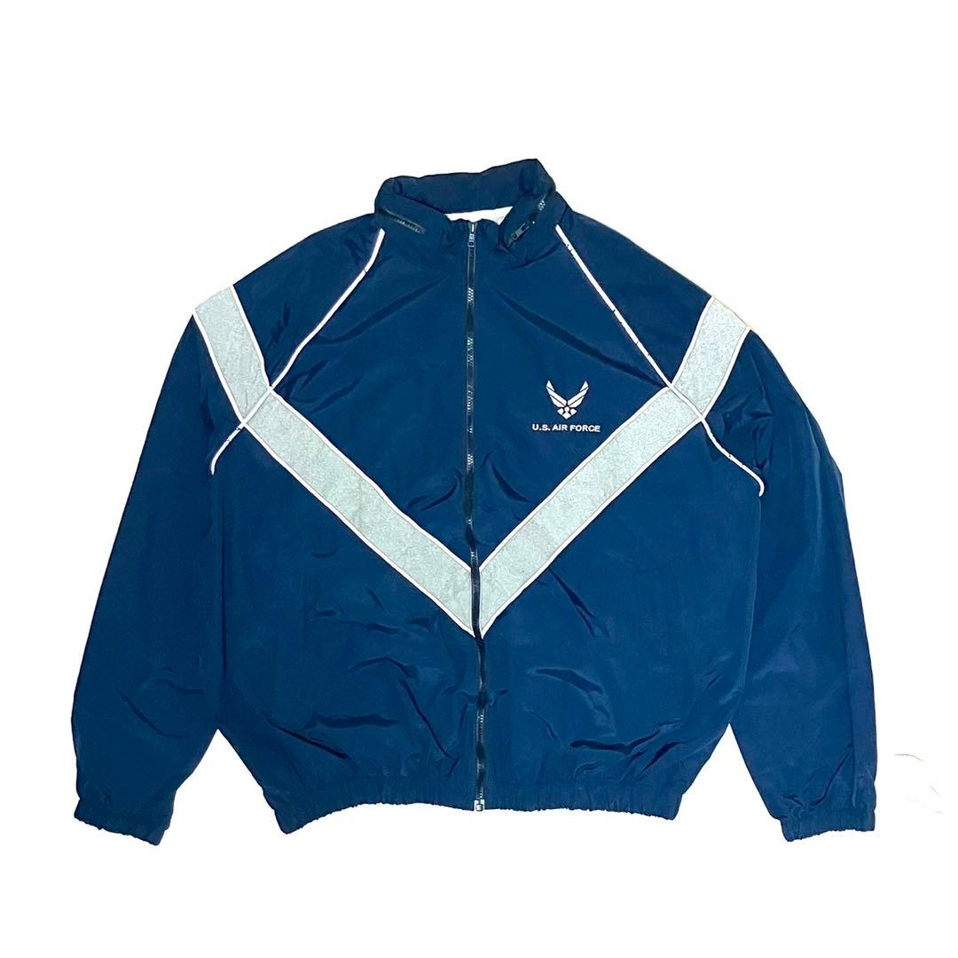 希少XXL USAF ナイロン トレーニングユニフォームセットアップ ネイビー