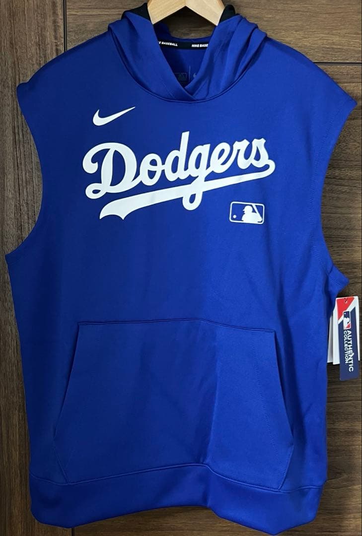 ドジャース 選手着用品 ノースリーブパーカー サイズM 新品未使用タグ付