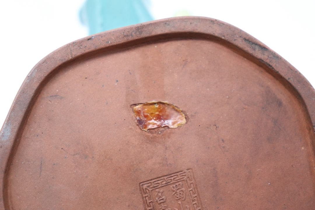 中国　清時代　蜀山名壺　紫砂加彩急須　松竹梅　　送料込み250626