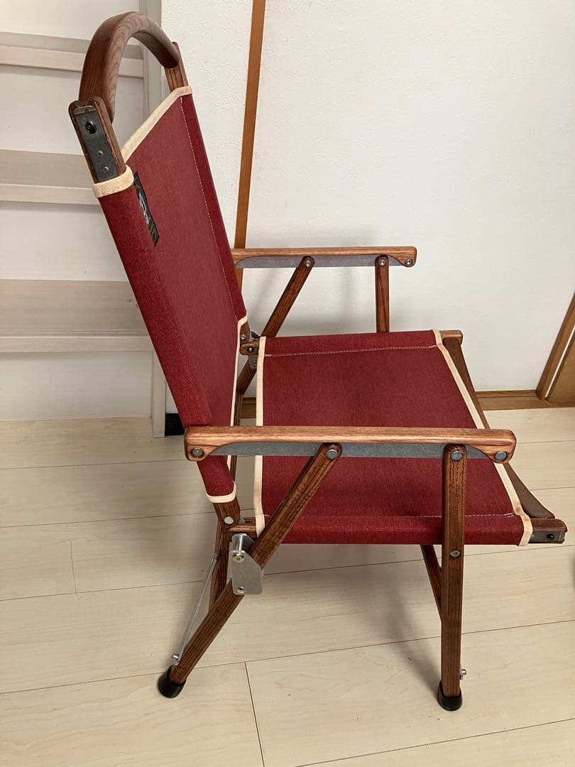 BLACK DESIGN ウッドチェアロー レッド