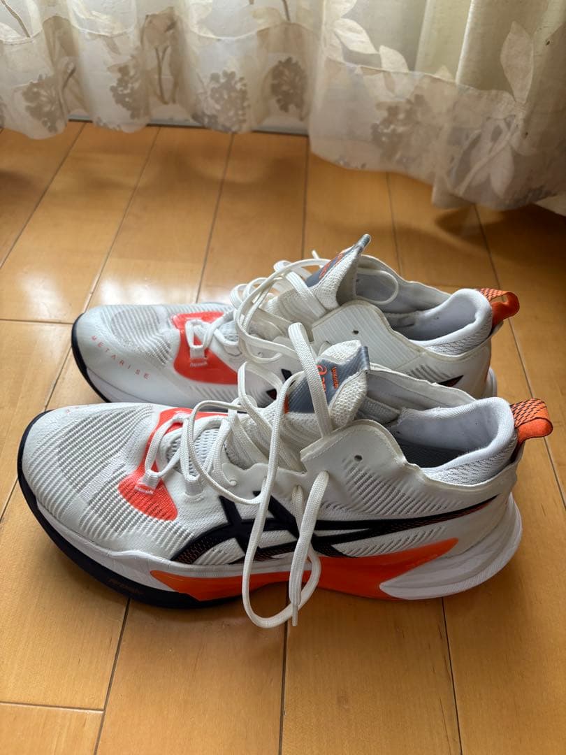 asics メタライズ2 バレーボールシューズ ホワイト/オレンジ