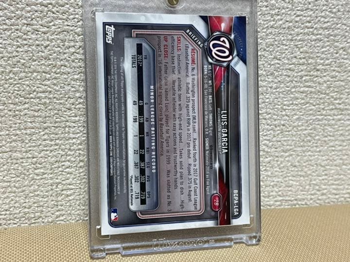 Luis garcia 2018年ルーキー直書き直筆サインカード　150枚限定