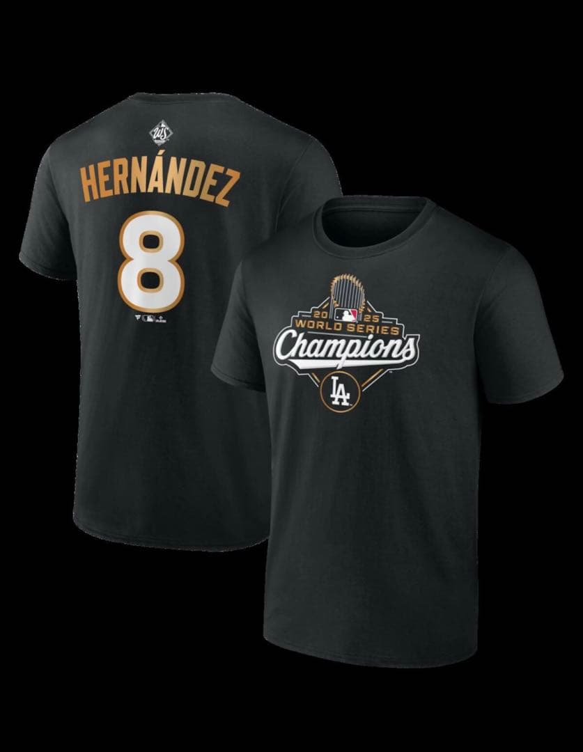 【新品】MLBドジャース　キケ・ヘルナンデス2025優勝記念Tシャツ　Lサイズ