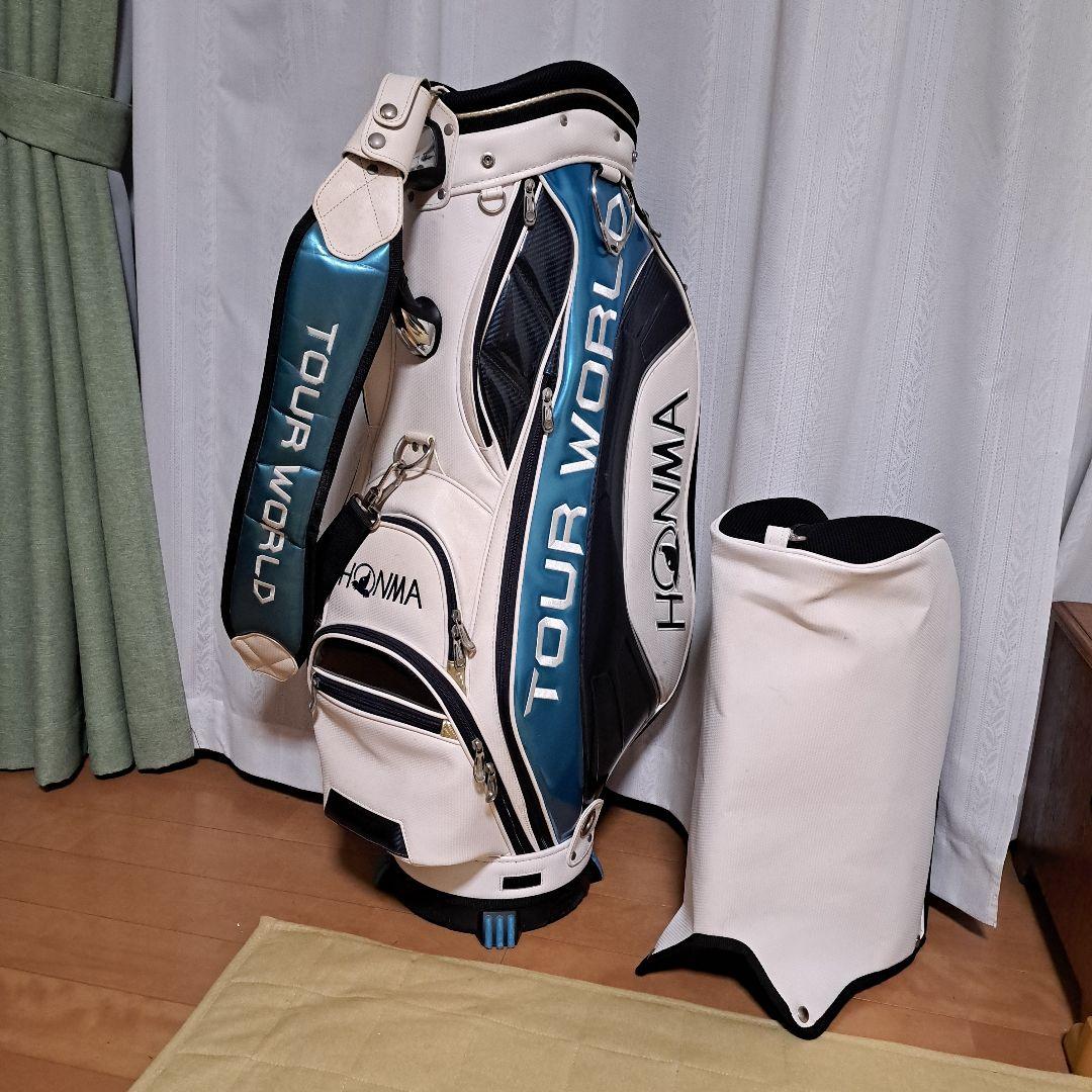 HONMAツアーワールドキャディバッグ-9.5インチ。フード付き（フードは美品)
