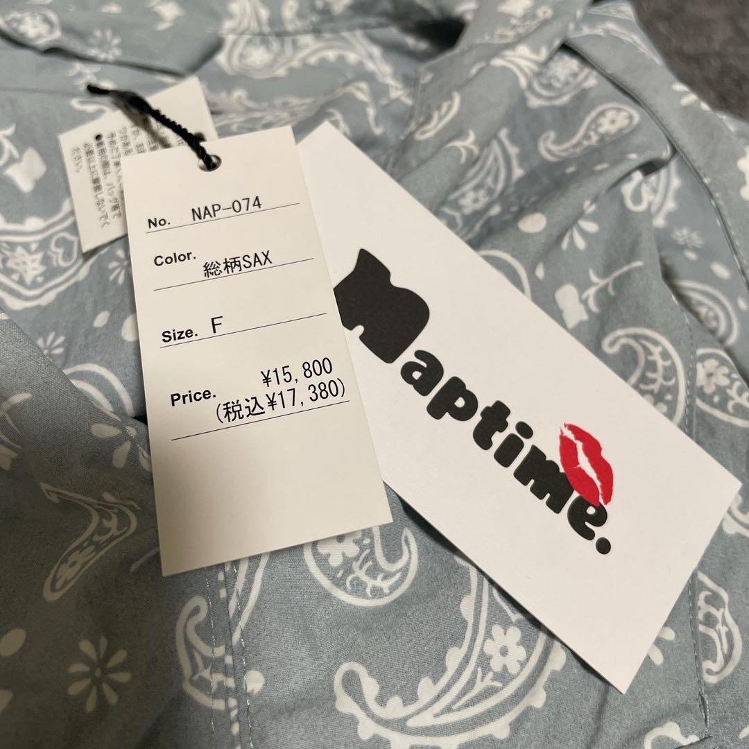 Naptime. プルオーバーパーカー　総柄SAX
