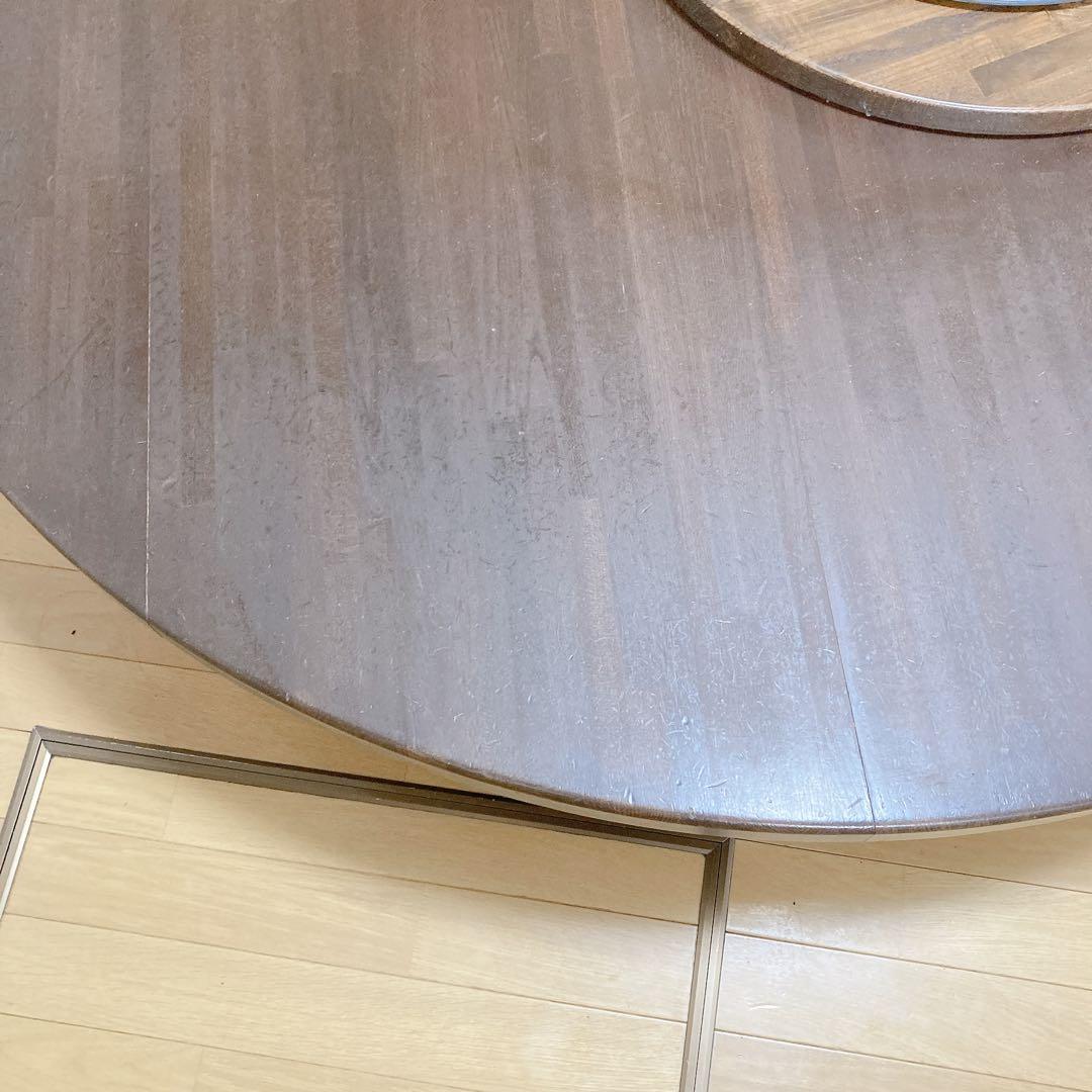 ①円卓　食卓　丸テーブル　昭和レトロ　ターンテーブル　大型　和モダン　中華