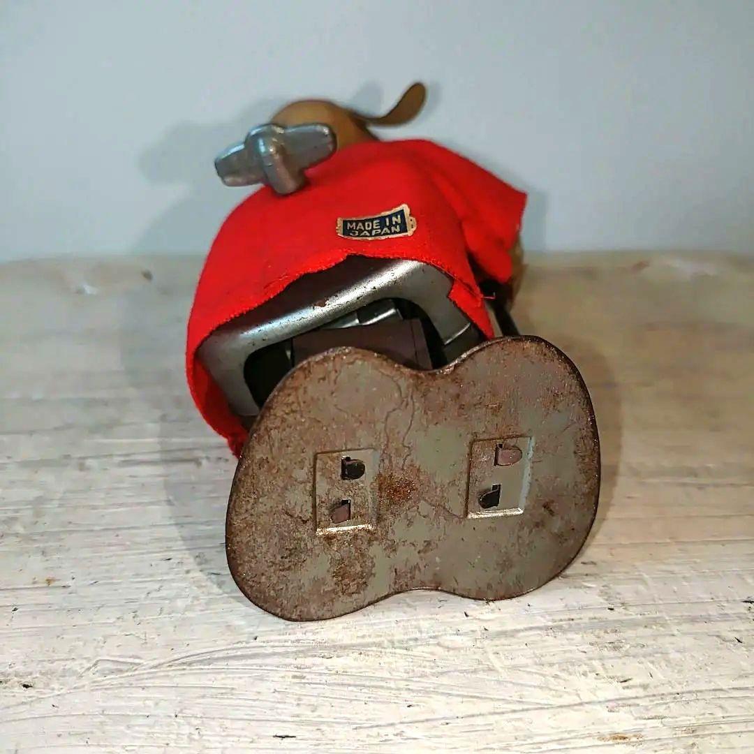 ヴィンテージ ブリキゼンマイ玩具 昭和レトロブリキ玩具赤い服の犬