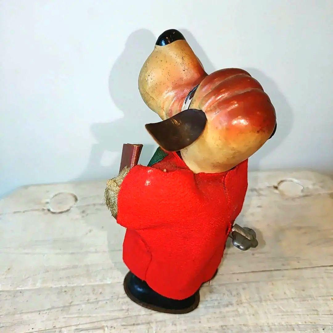 ヴィンテージ ブリキゼンマイ玩具 昭和レトロブリキ玩具赤い服の犬