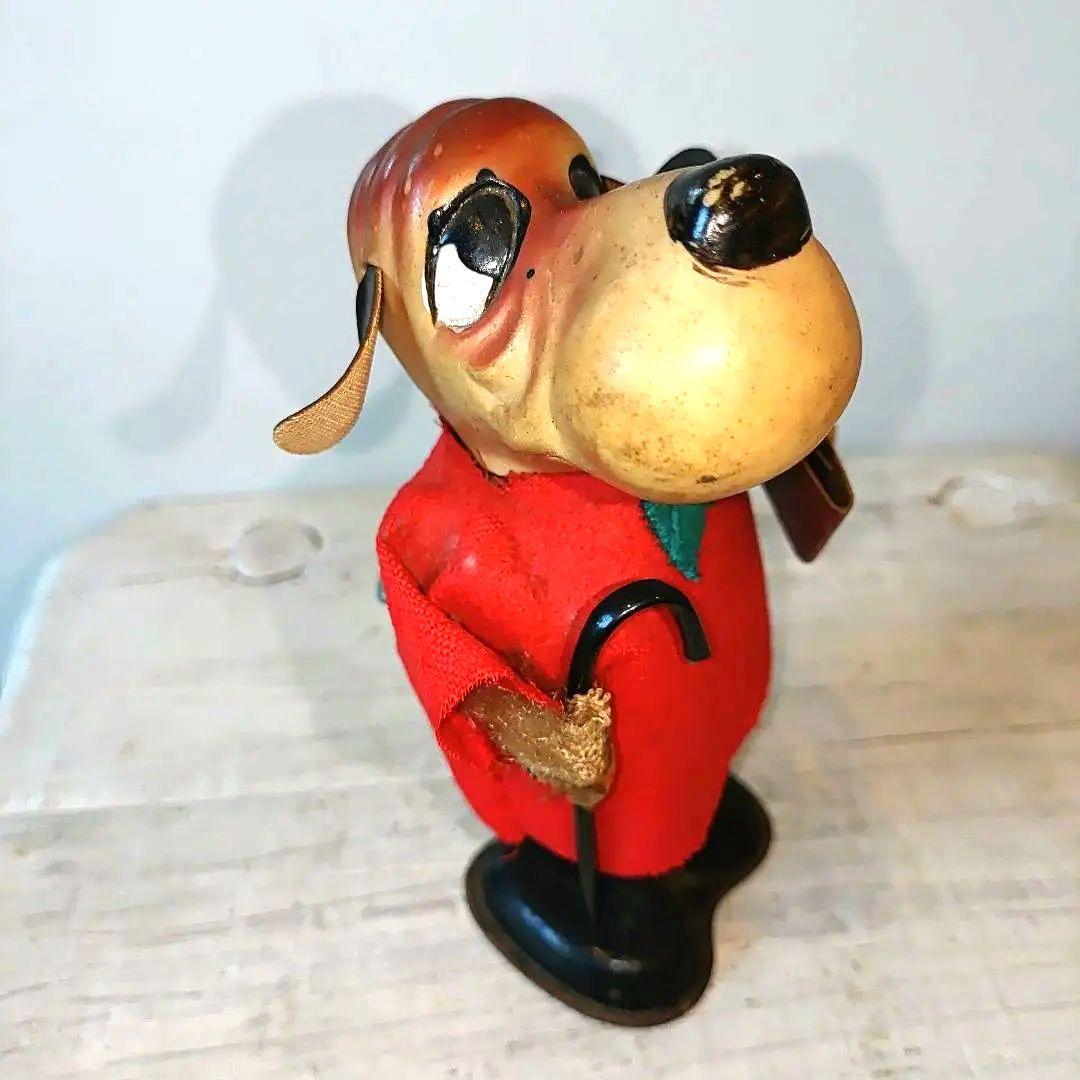 ヴィンテージ ブリキゼンマイ玩具 昭和レトロブリキ玩具赤い服の犬