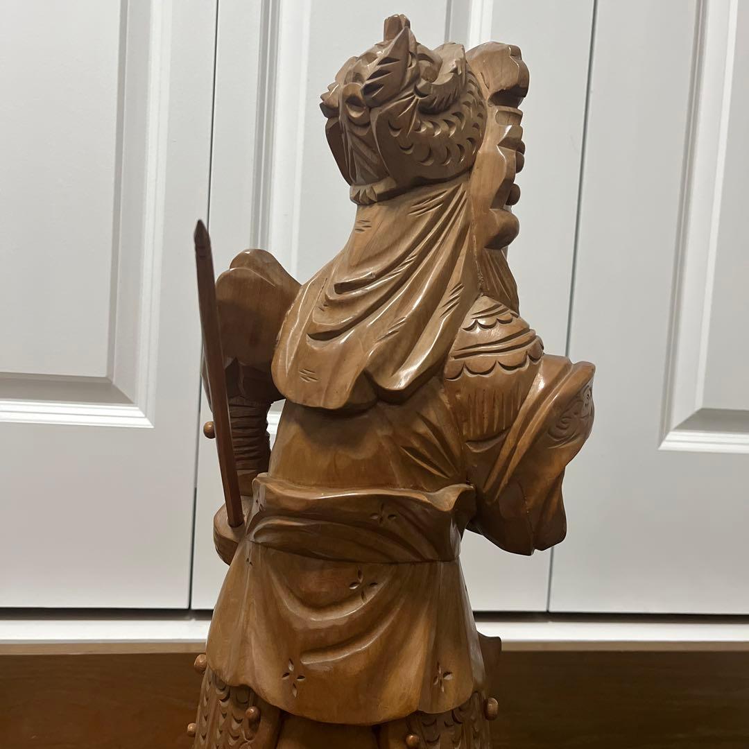 【希少品】三国志　猛将『関羽』　木彫　オブジェ　置物　像