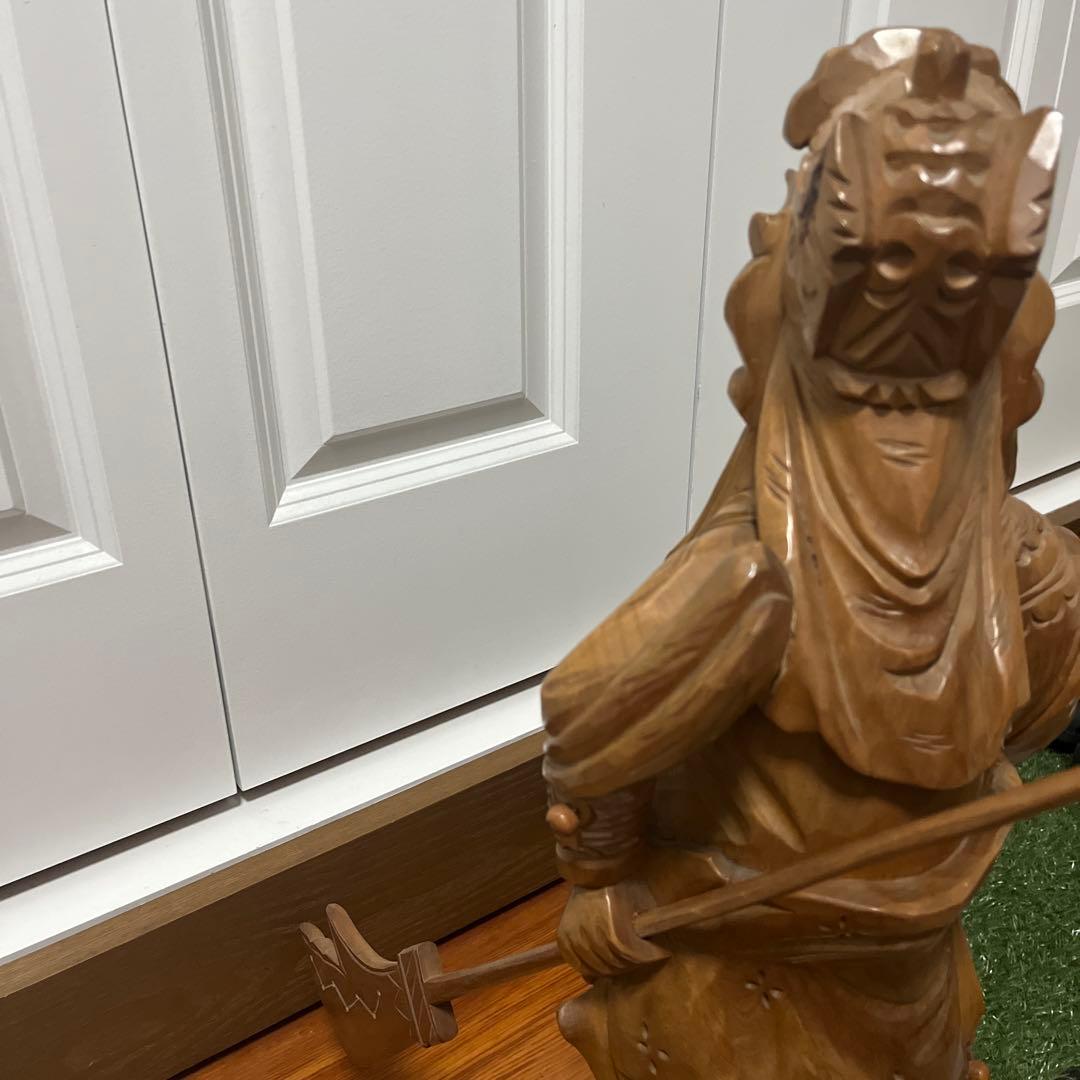 【希少品】三国志　猛将『関羽』　木彫　オブジェ　置物　像