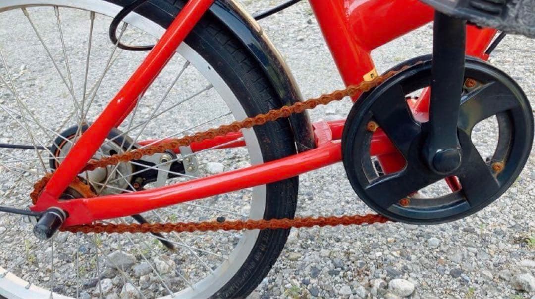折りたたみ自転車　送料無料　美品　赤色