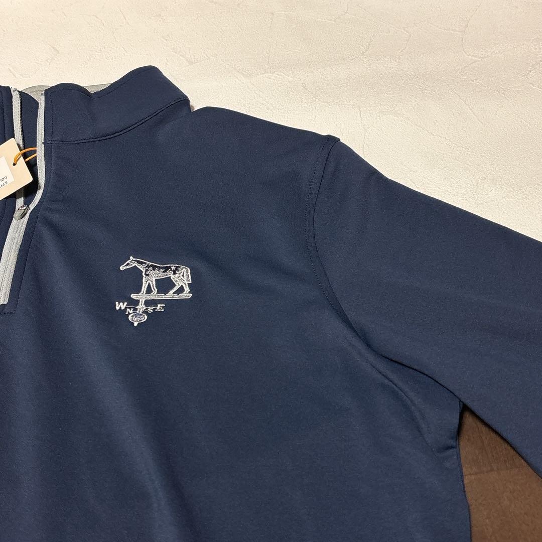 新品　PETER MILLAR 高級ゴルフライン　ハーフジップスウェット　紺　M