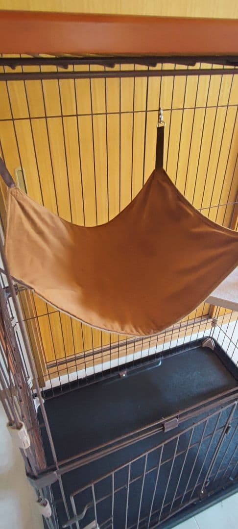 ★美品 PITS 木製 2段式キャットケージ ハンモック付き