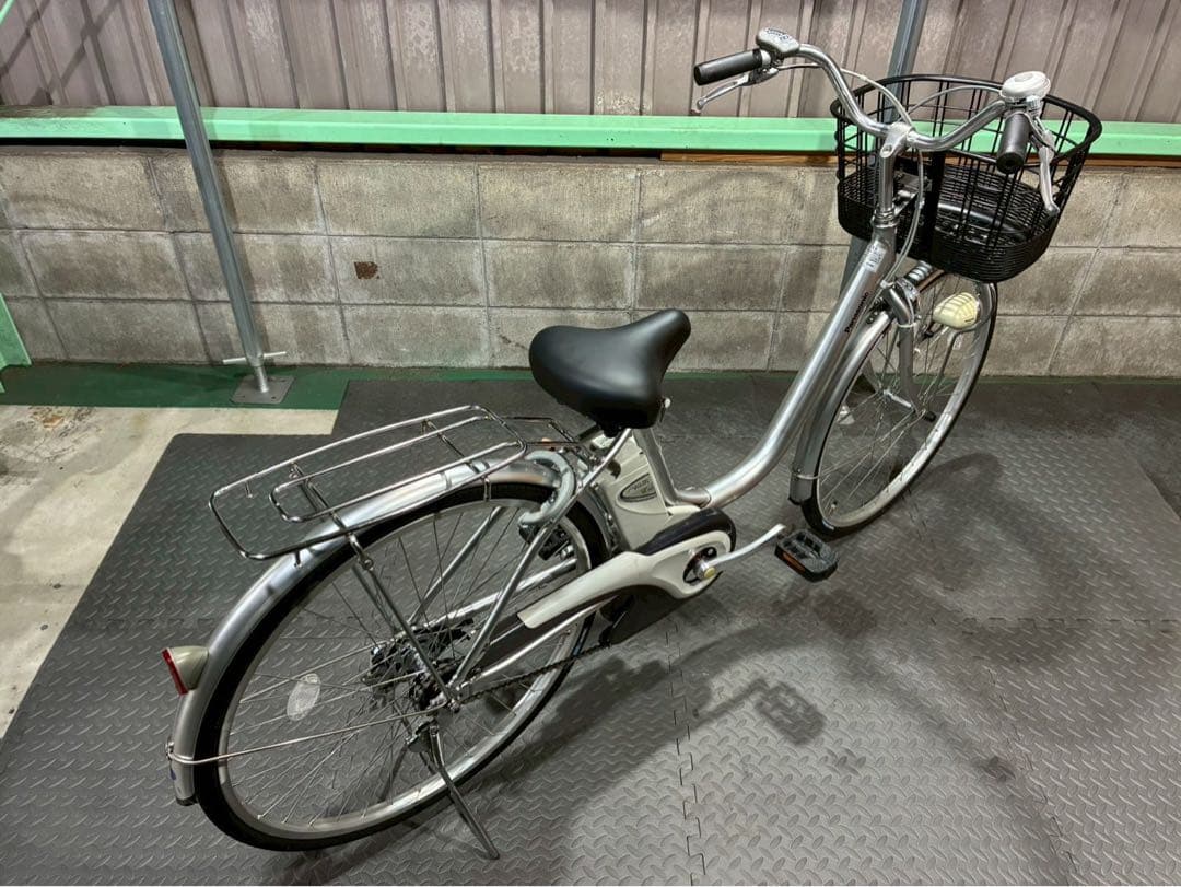 №6960 電動自転車 パナソニック　ビビ26 26インチ　シルバー　変速無し