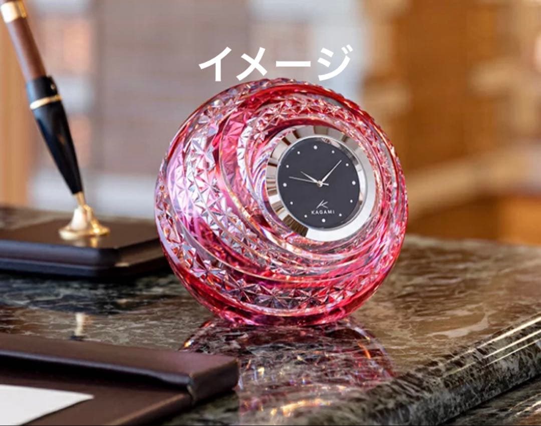KAGAMI クリスタル時計 グリーン 時計 クロック 置物 インテリア