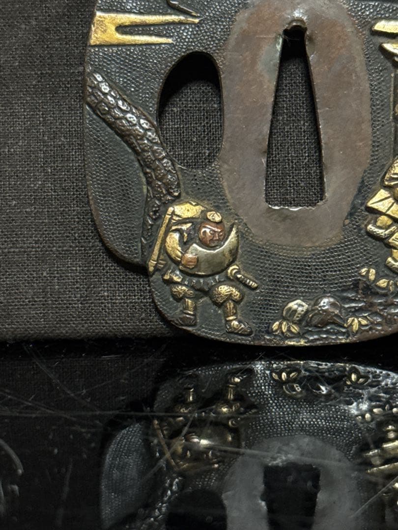 時代 古作 金銀象嵌 金象嵌 鍔 2点 武具 闘争具